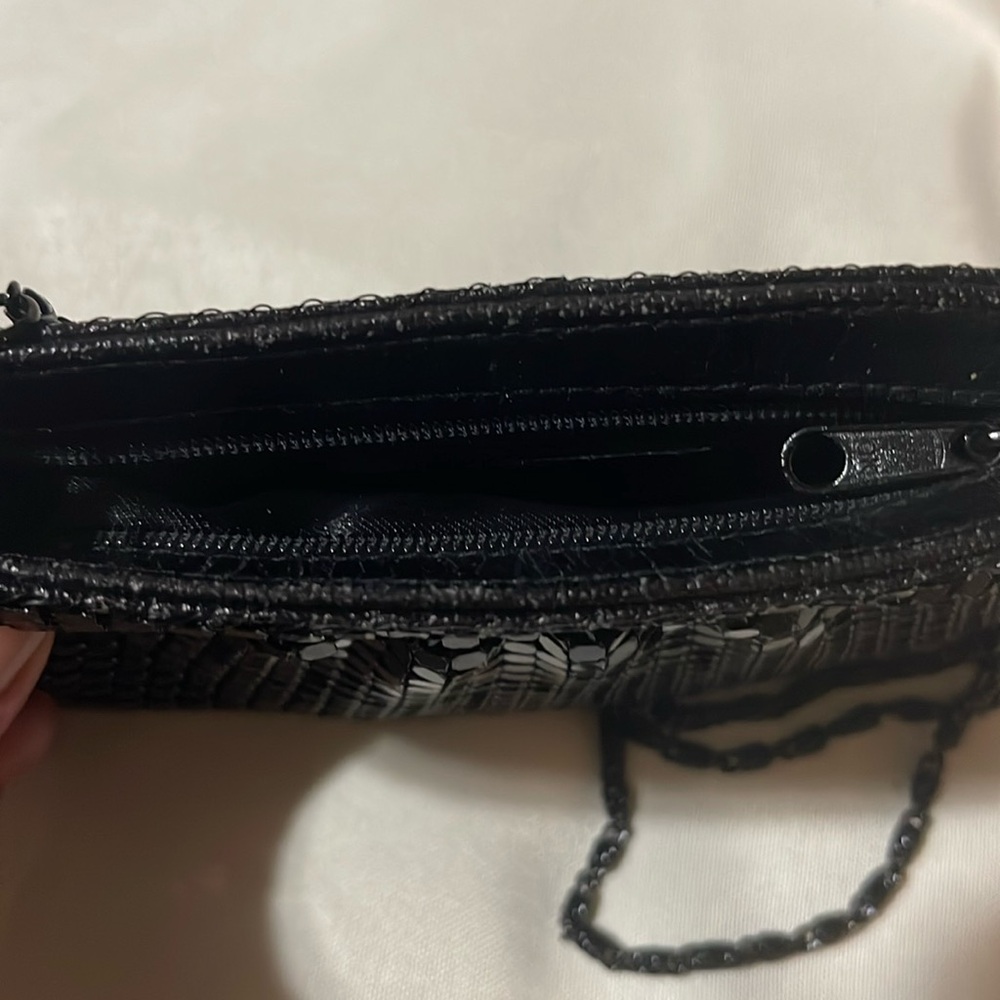 Vintage Black Mesh Evening Bag with Chain Strap by Y & S - Picture 8 of 9